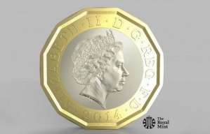  Lielbritānija ieviesīs grūtāk viltojamu vienas mārciņas monētu