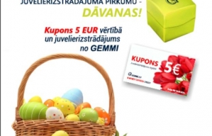 Nopirkt vienu dāvanu, bet saņemt trīs, tas ir iespējams tikai pavasarī un tikai juvelierizstrādājumu supermārketos Money Express Credit un GEMMI