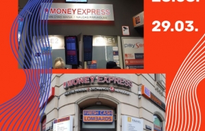 Izmaiņas Money Express finanšu pakalpojumu centru darba laikā ⭕️ 28. un 29. martā⭕️.